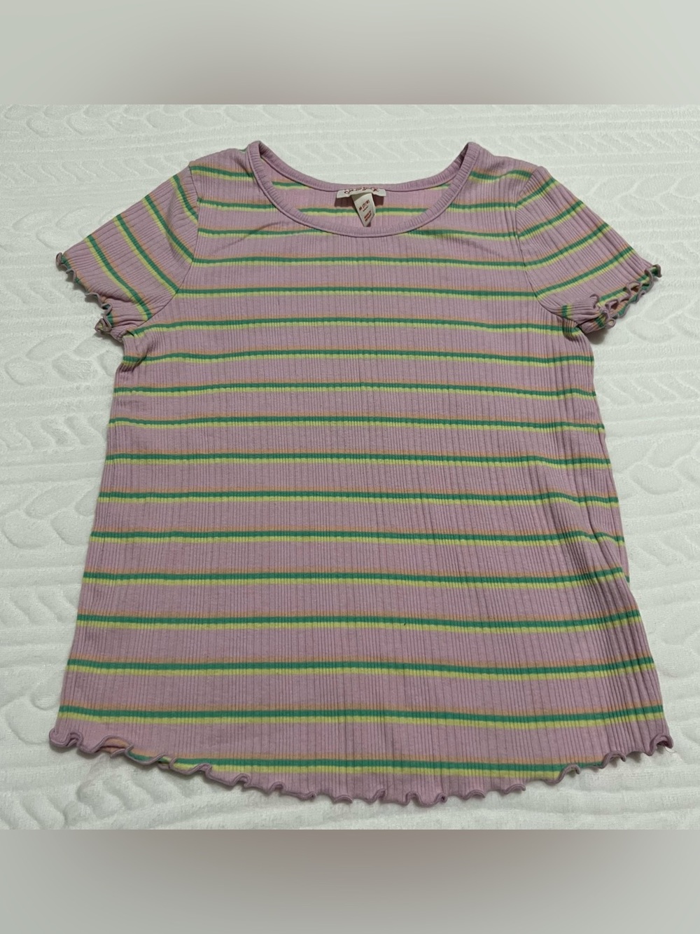 🖤 FREE 🖤 Cat & Jack - Kids Ribbed Stripe Tee - Lavender & Green